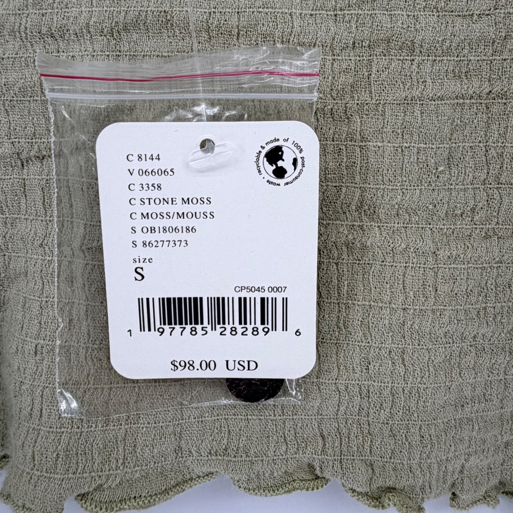 Free People Found My Friend Shrug Size S Stone Moss Green Cropped Bolero NWT - Picture 4 of 6